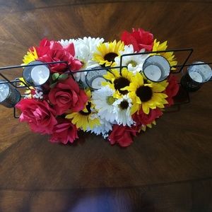 Flower/candle arrangement